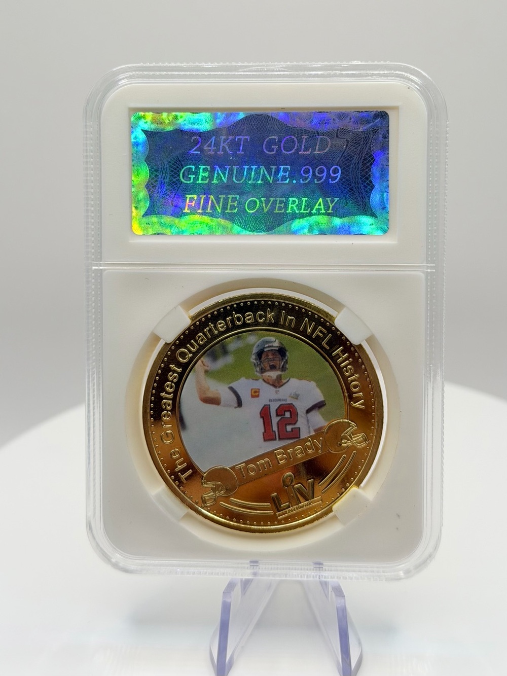 Gold Tom Brady Commemorative Coin - 24KT Gold Overlay